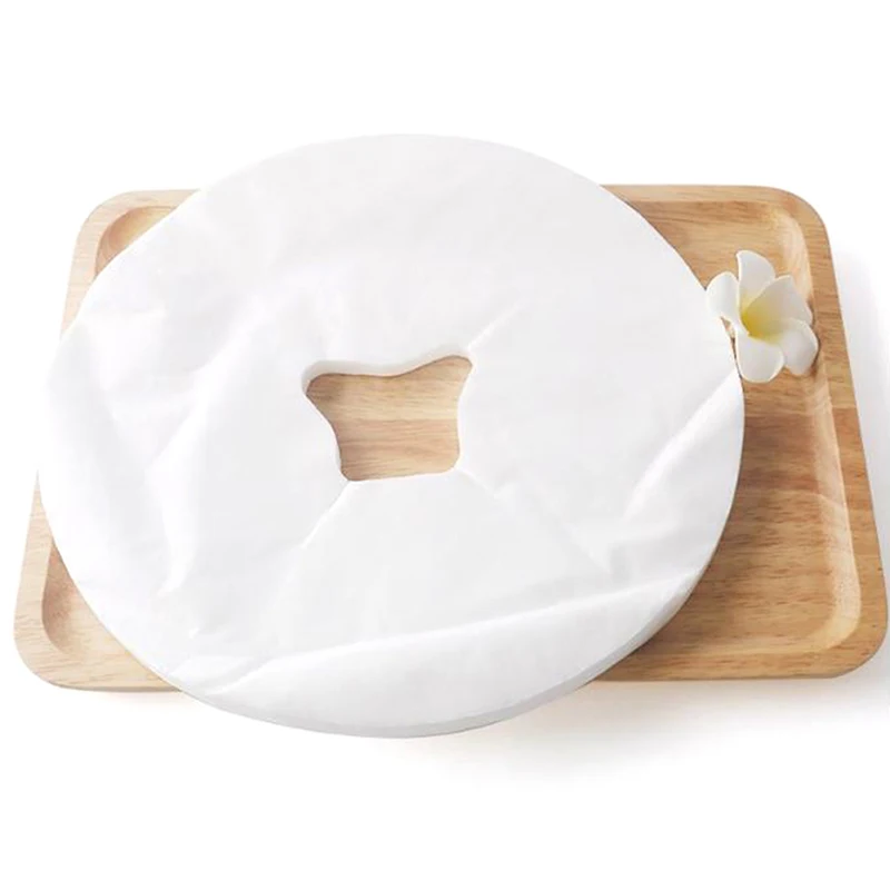 일회용 마사지 테이블 시트 머리 받침 패드, 얼굴 베개 커버 쿠션 커버, 마사지 얼굴 요람 테이블 머리 받침 커버, 100 개