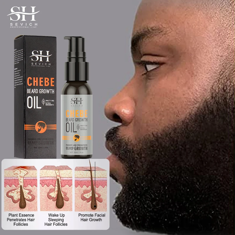Natural Chebe Men Beard Growth Oil Fast Effective Beard Growth Essential Hair Loss Treatment Product Sevich Beard Care Serum 2