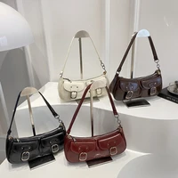 Petit sac à main en cuir PU pour femme, sacs sous les bras pour femme, sacs à main à double poche, pochette vintage, mode initiée, Y2K 6