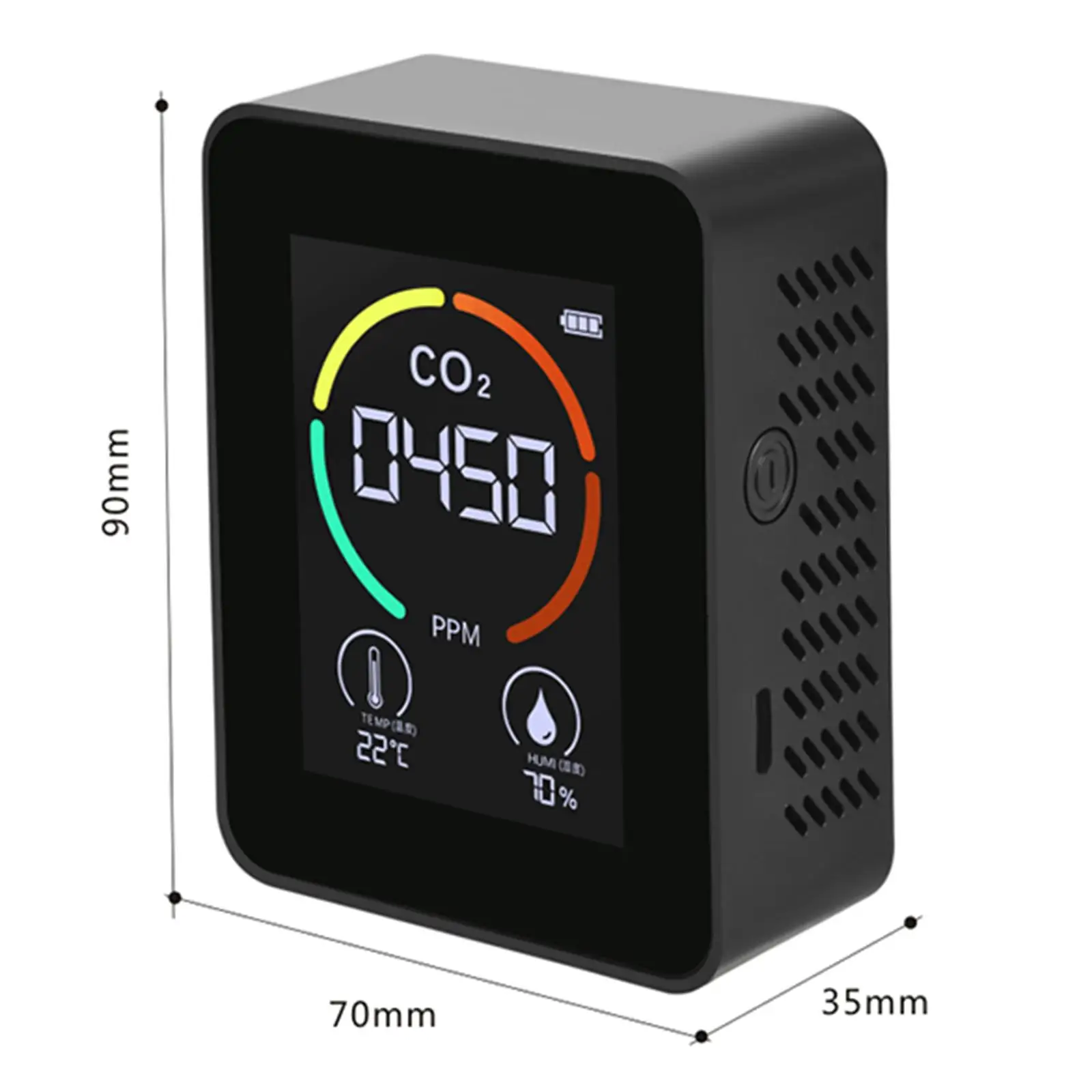 Air Quality Indoor LCD for Home Offices 2000mah Temperature and Humidity Professional Detector 400-5000ppm