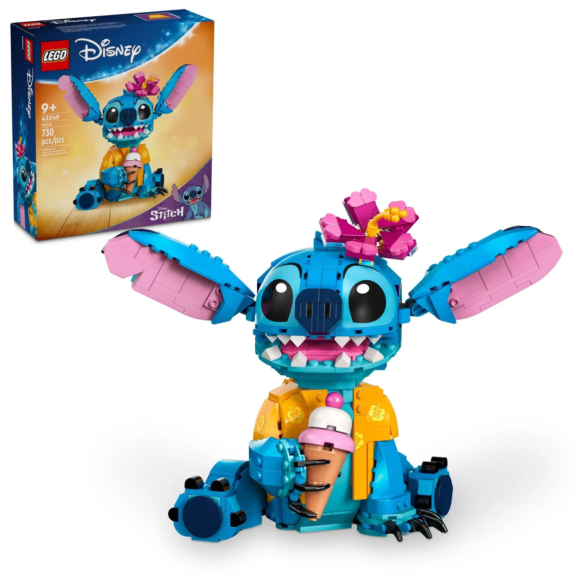 

LEGO Disney Stitch Toy Building Kit, Disney Toy for 9 Year Old Kids, Buildable Figure with Ice Cream Cone