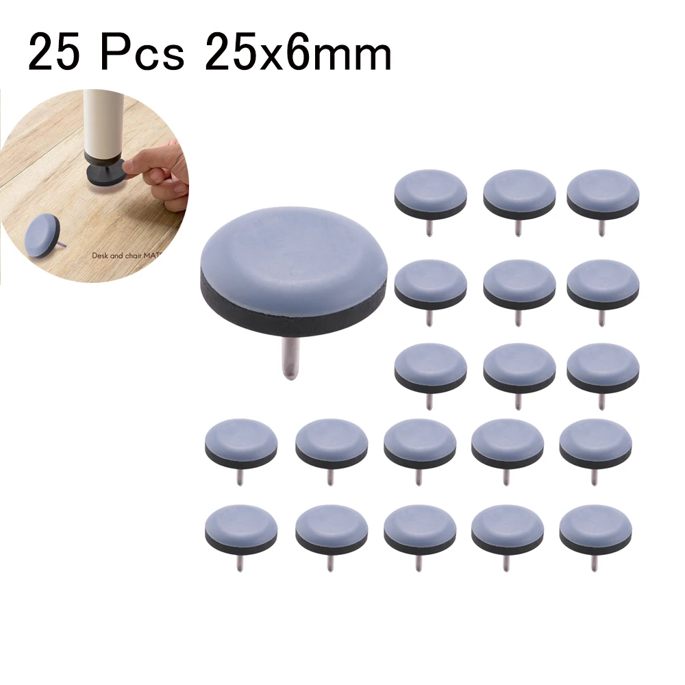 48Pcs Furniture Gliders PTFE Easy Moving Sliders with Screw Floor Protector  for Tiled Hardwood Floors(25Mm Round)