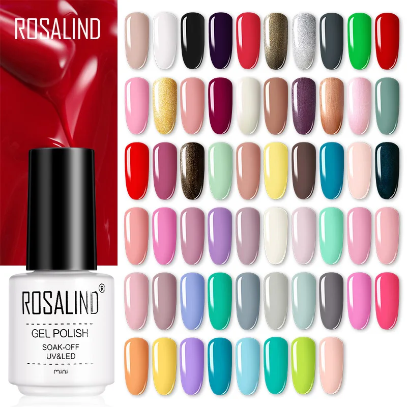 

ROSALIND Gel Polish Glitter Gel Nail Polish All For Manicure Semi Permanent Soak Off Gel UV LED Varnishes Base Top Matte Coat