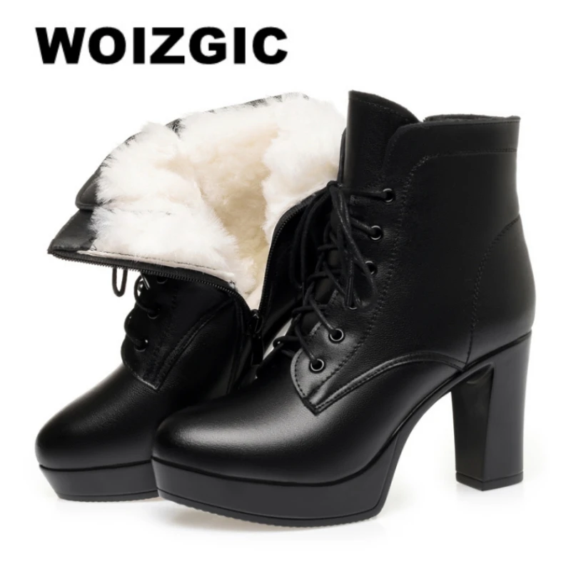 WOIZGIC Genuine Leather Shoes for Women
