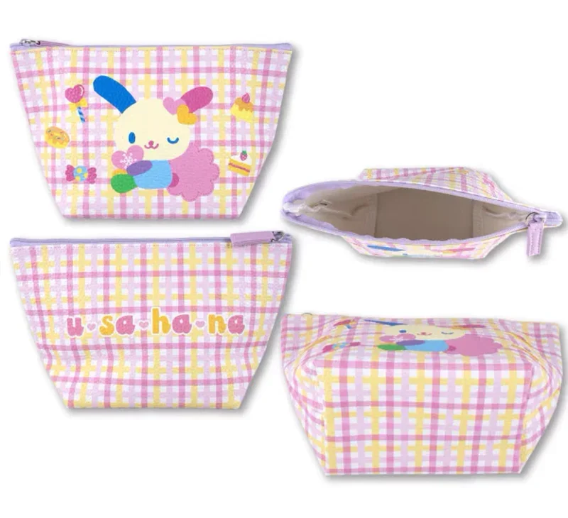 Sugarbunnies Usahana Makeup Bag Storage Organizer Kawaii Cute Cosmetic Bags Leather Cartoon Make Up Pouch Vanity Beauty Case