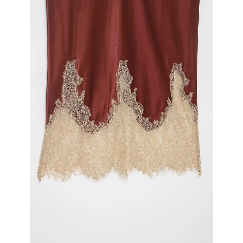 Women Lace Midi Skirt Elegant Long Skirts 2026 New Fashion Satin Lady Spring Summer Evening Party Skirts ﻿Mujer