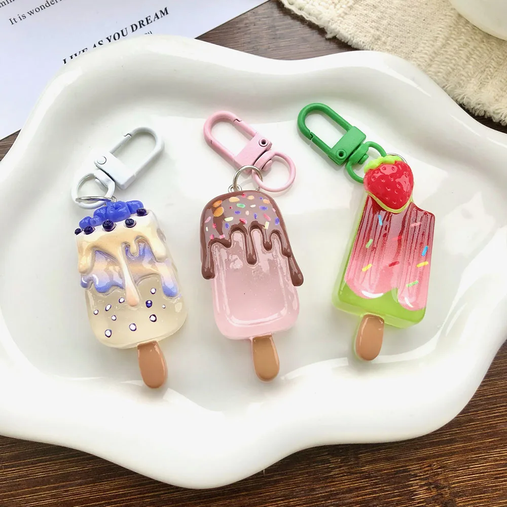 Exquisite Dopamine Sweet Fun Ice Cream Keychain – Fashionable Handbag Chain Accessory Gift