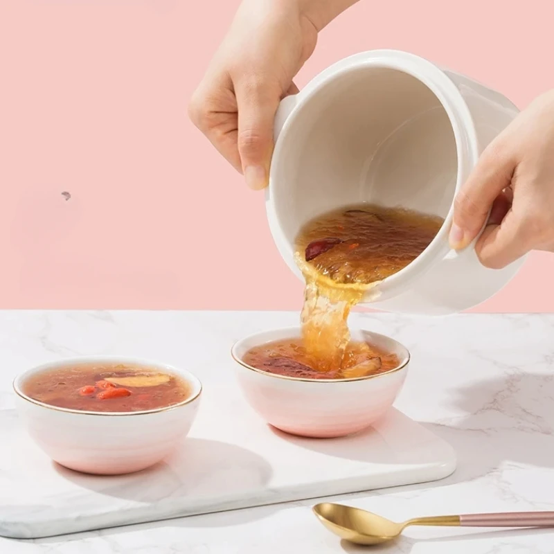 BS206 Automatic Electric Porridge Pot for Newborns, Ceramic Stewing Pot, Baby Food Cooking, Safe and Healthy Baby Products,
