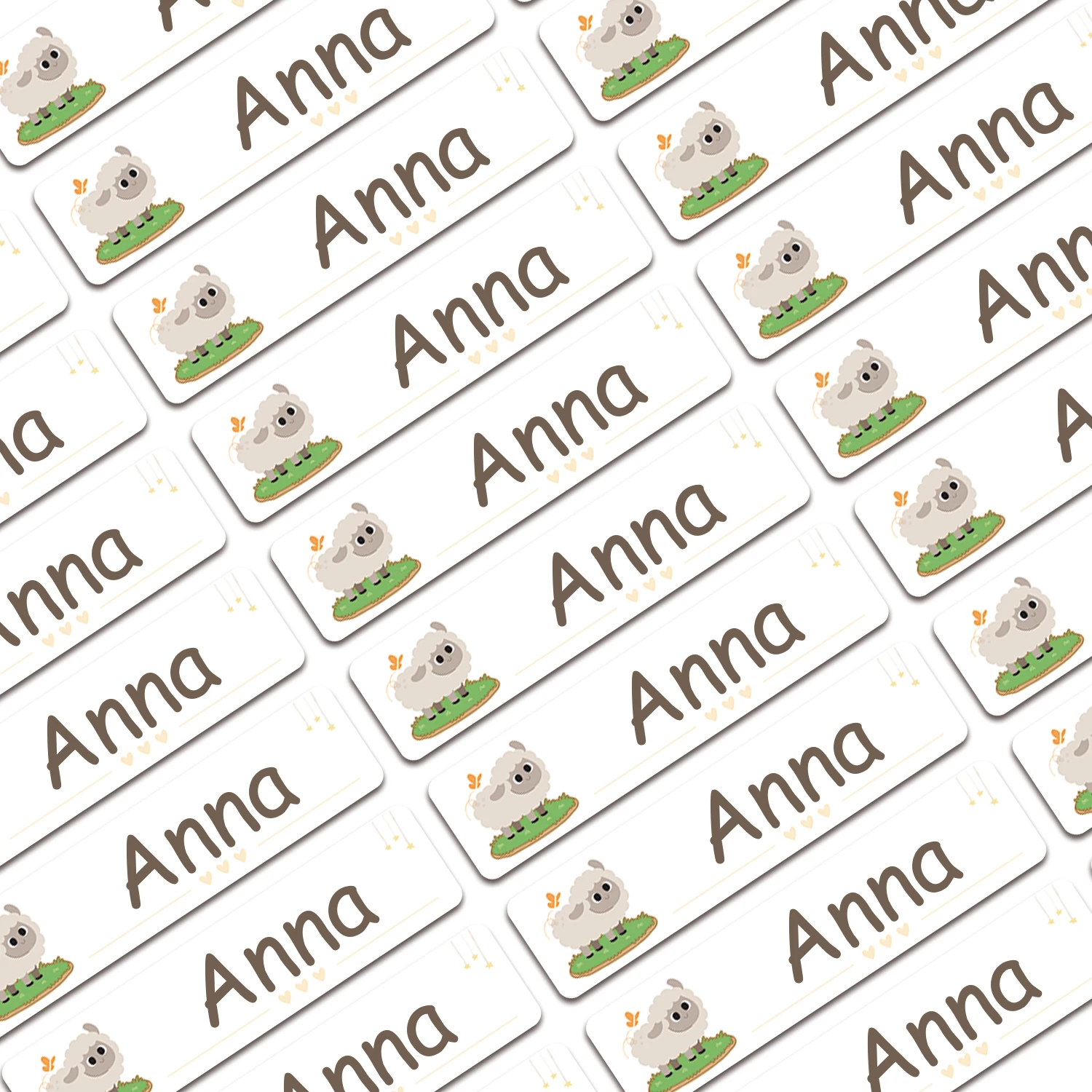 80/160/240 peças adesivos com nome personalizado, etiquetas à prova d'água personalizadas, adesivos para crianças, professores, pais, creche escolar-ovelhas