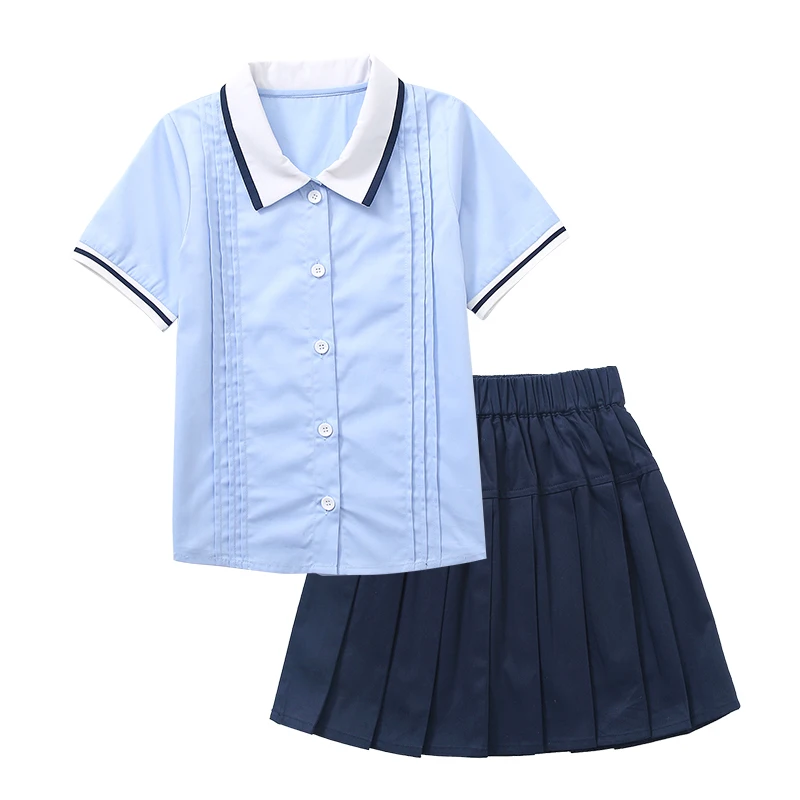 

Children Boys Girls British style School Uniform For Kids Clothing Sets Teenager Girls Student Boys Blue Choir Costumes