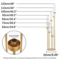 4Sets 7 Arms Floor Candelabra Wedding Centerpieces Gold 48" Tall Metal Candlestick Holders with Acrylic Removable Lampshade 5