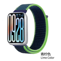 Adjustable Nylon Loop Breathable Bracelet Strap Accessories for Mi Band 8 Pro (Lime Colos)