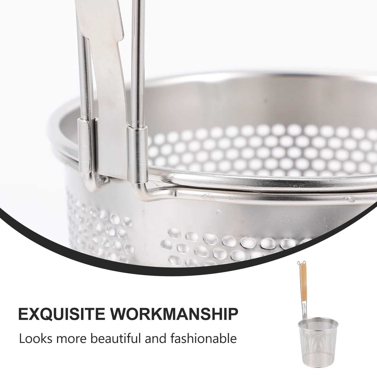 

Kitchen Handle Sieve Colander for Food Stainless Steel Wire Fine Mesh Sieve Oil Strainer Noodle Colander Kitchen Sifter