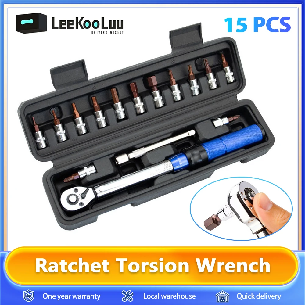 15 pièces ensemble de clés dynamométriques de vélo 1/4 "2-24Nm double Direction vélo clé Allen outil douille Type préréglé clé Pro réparation