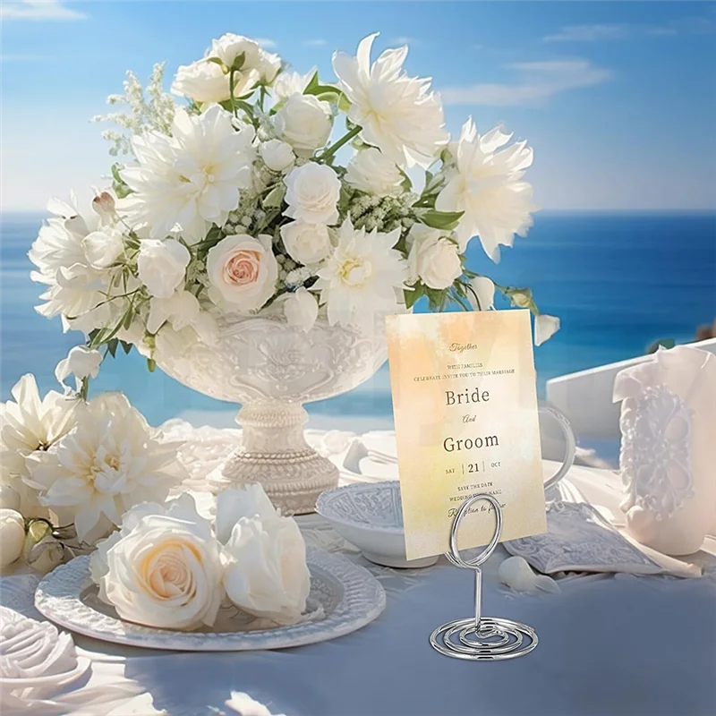 VO-40PCS 테이블 번호 홀더 장소 카드 홀더 카드 스탠드 이름 메뉴 클립 결혼식 생일 파티를위한 테이블 사인 홀더