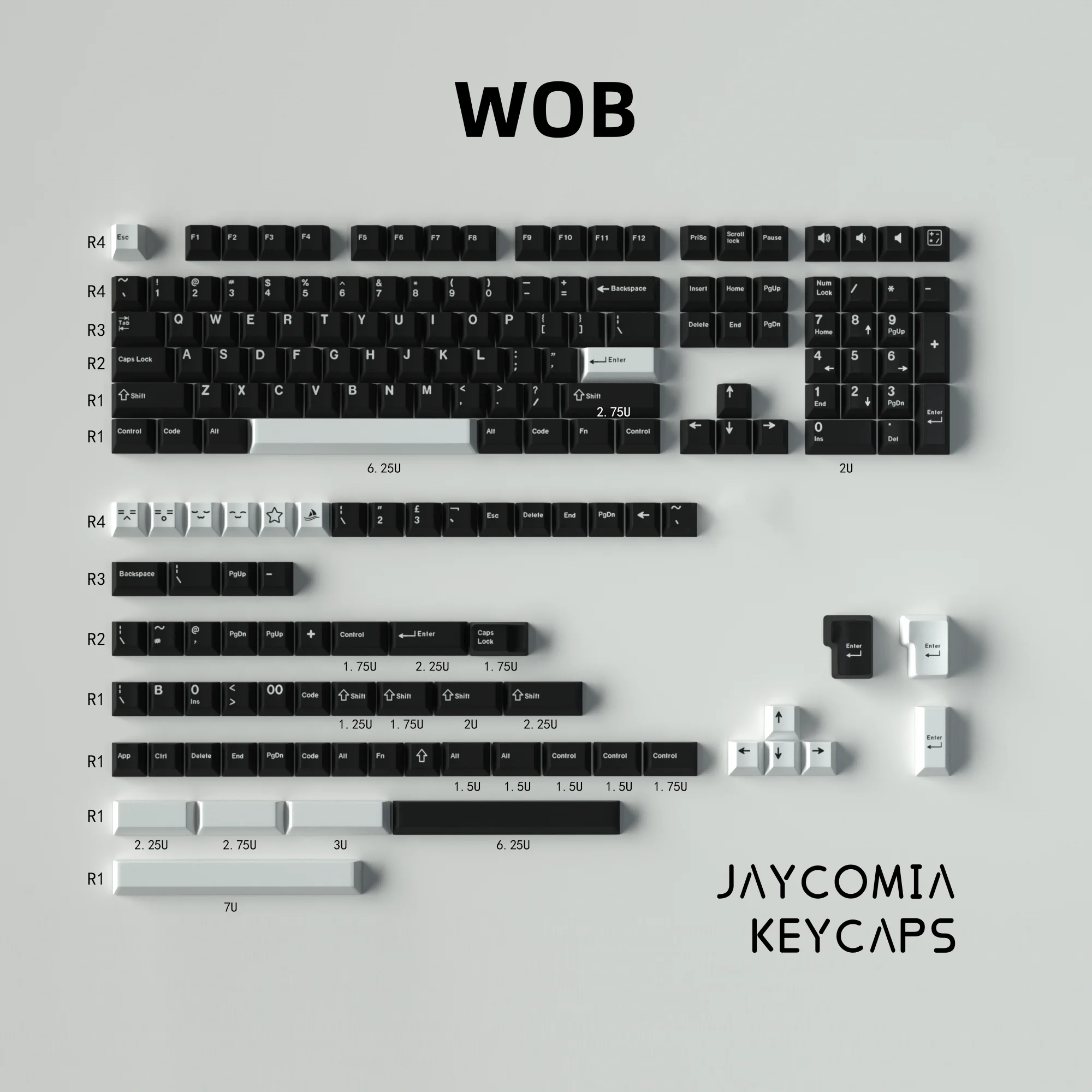 GMK PBT Cherry Profile Keycaps Set - WOB Red Samurai Botanical Olivia Design, 173 Keys, 7U Space Keys, Alice Layout