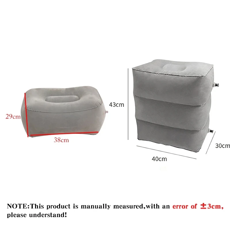 3 Layers Inflatable Pillow Travel Foot Rest Pillows Airplane Train Car Rest Cushion Storage Bag&Dust Cover Inflatable Pillow 6