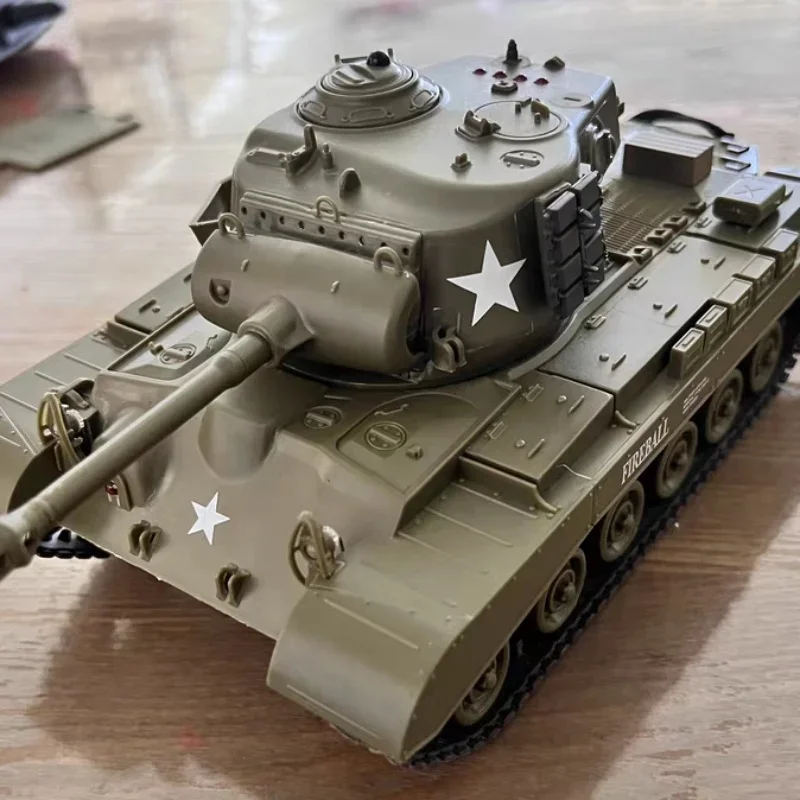 

Henglong 1/30, имитация танков, Sherman Vs Pershing, инфракрасные боевые майки 2,4 ГГц, Боевая модель танка Panzer, неограниченная цветная коробка