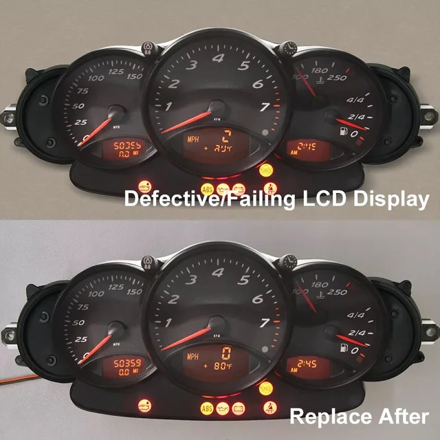 شاشة LCD للوحة القيادة لإصدار Porsche 911 996 و986 Boxster Tachometer Mile 4