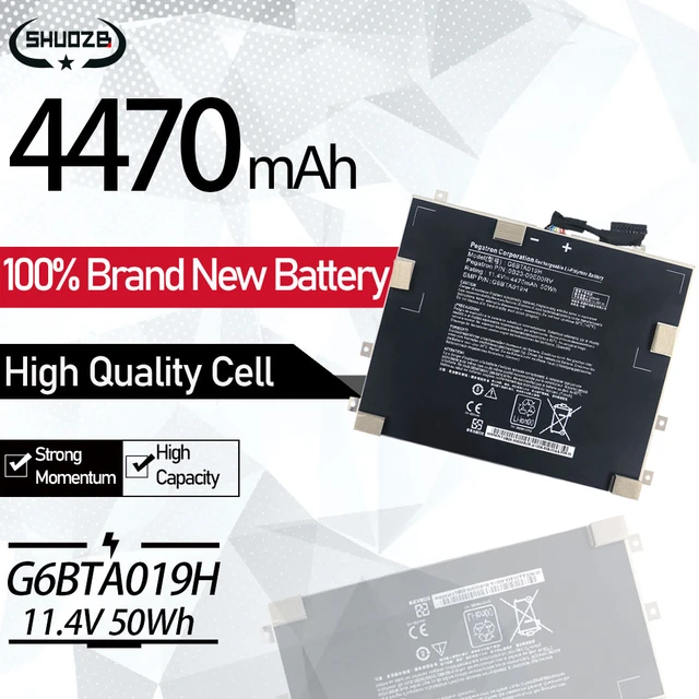 New G6BTA019H 0B23-00E00RV Laptop Battery For Wacom DTH-W1310 HV4DTHW1310  Tablet 11.4V 50Wh 4470mAh