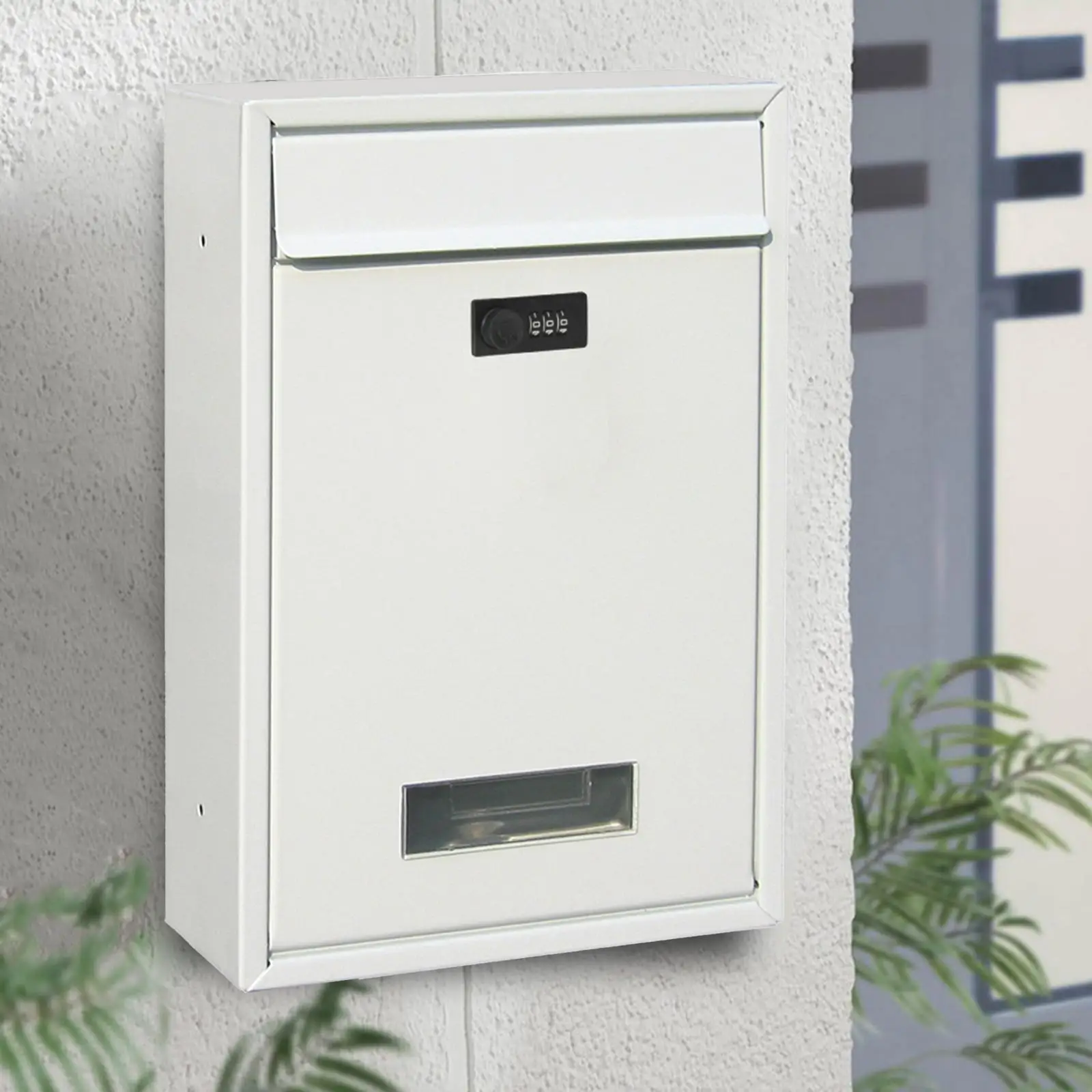 Vintage Style Wall Mounted Mailbox Lockable Rainproof Newspaper Box Letterbox for Business Office Home Garden Ornament Gate