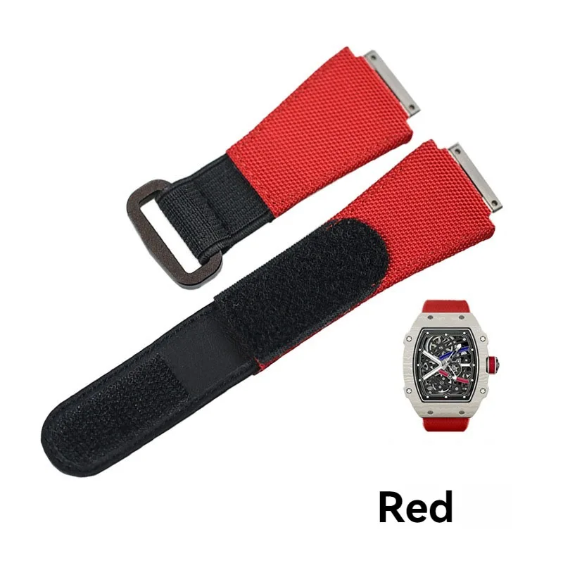 Richard Mille saat kayışı Flororubbe Elastik Naylon RM011 RM030 RM005 RM035 RM055 RM35-01 RM67 Sapanlar Özelleştirilmiş FKM Bilezik