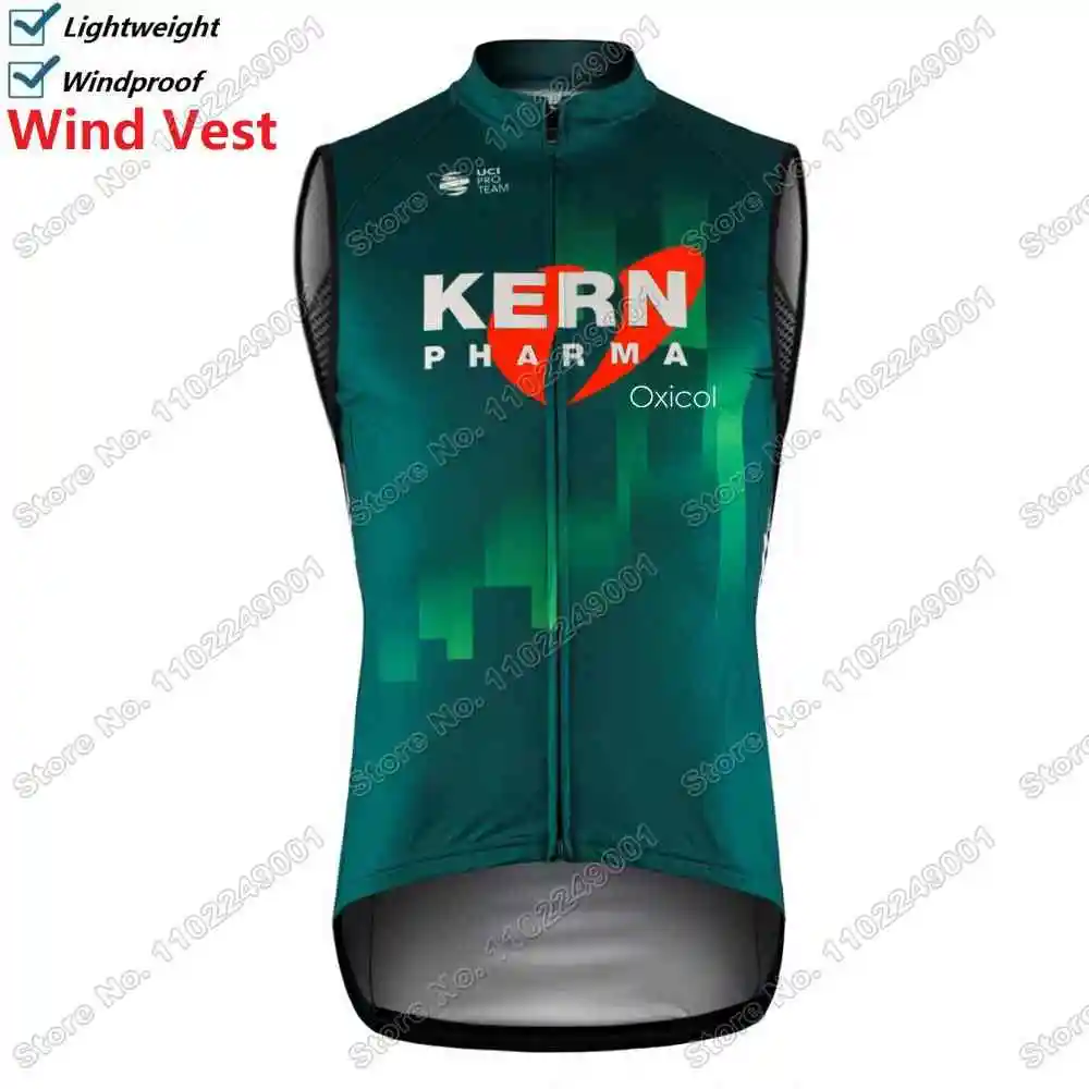 Team Kern Pharma Cycling Vest Windproof Men Spain Tour Cycling Jersey Sleeveless Unisex Wind Vest MTB Bike Windbreaker