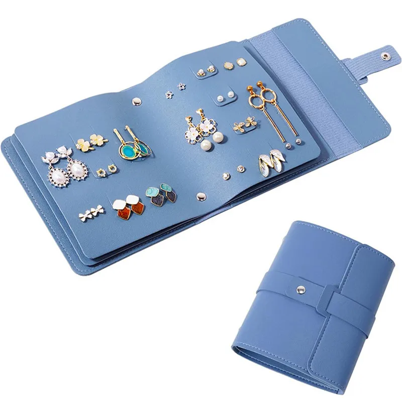 Travel Jewelry Organizer | 1PC PU Leather Ear Stud Storage Bag, Multi-Layer Jewelry Org... - SKU PESB1858 - UGI Packaging