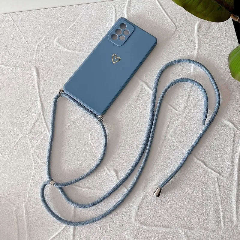 Lanyard Love Shockproof Silicone Crossbody Phone Case with Neck Cord Strap