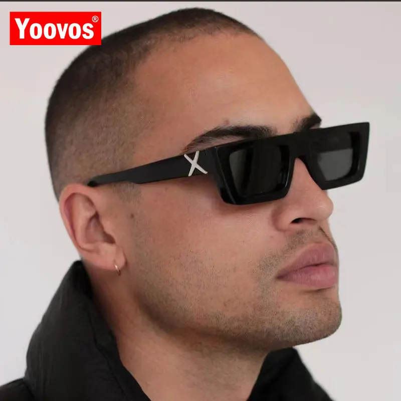 Yoovos 2022 Square Shades Men Brand Designer Eyewear Men/women