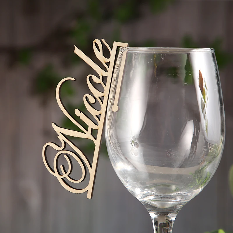 Wedding Wine Charms Place Cards Glass Markers