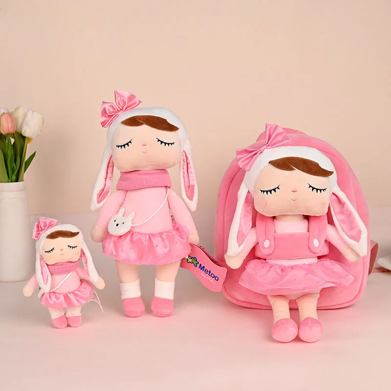 Bunny Plush Cute Cat Fox Bunni Stuffed Animal 33CM Doll With Backpack Bedtime Figure Soft Plush Doll Pillow Toys For Baby Girls 2