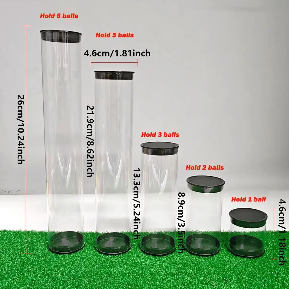 Transparent Plastic Golf Ball Holder Tube Storage Container