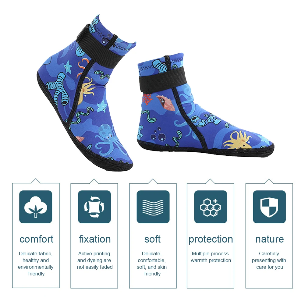 Children Neoprene Water Socks Sand Socks Anti-slip Wetsuit Adjustable Toddlers Diving Keep Warm for Water Sports