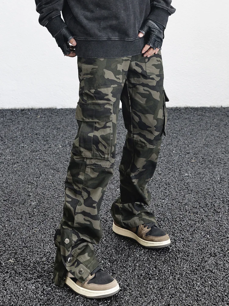 

Camouflage Cargo Pants Loose Casual Multi-pocket Baggy Elastic Waist Wide-leg summer High Street jogger Hiking fatigue trousers