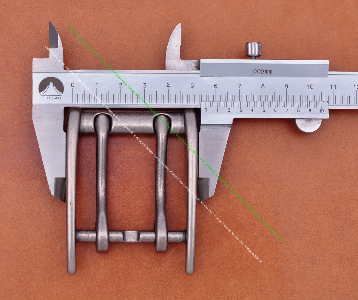 Classic Strong Metal Brass Plated Men Wide End Bar Prong Double Pin Buckle Leathercraft Jeans Belt Buckle Replacement Fits 45mm