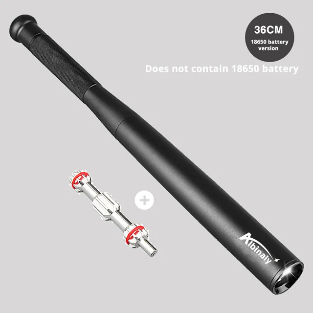 Baseball Bat LED Flashlight waterproof Super Bright Baton aluminium alloy Torch for Emergency and Self Defense 36CM(18650 version)