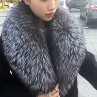 Real Fox Fur Collar For Women Men Coat Jacket Shawl Wraps Winter Warm Fur Collar Extra Large Size Neck Warmer Fur Scarf Shawls 1