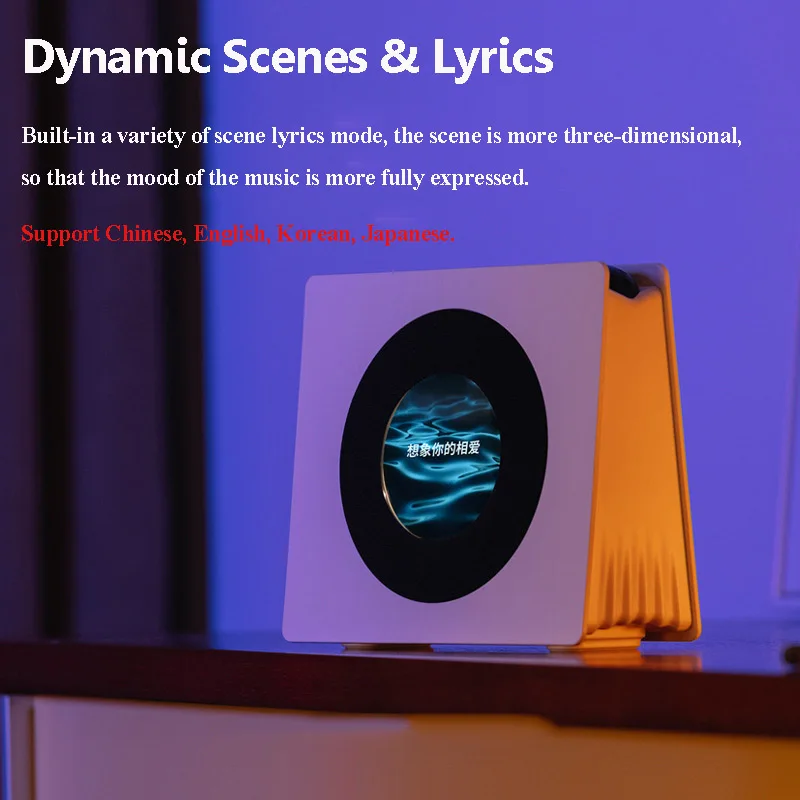 Portable Clock Bluetooth Speaker Wireless White Noise Sleep Aid Audio System HD Lyrics Display Soundbar Music Box Stereo Sound