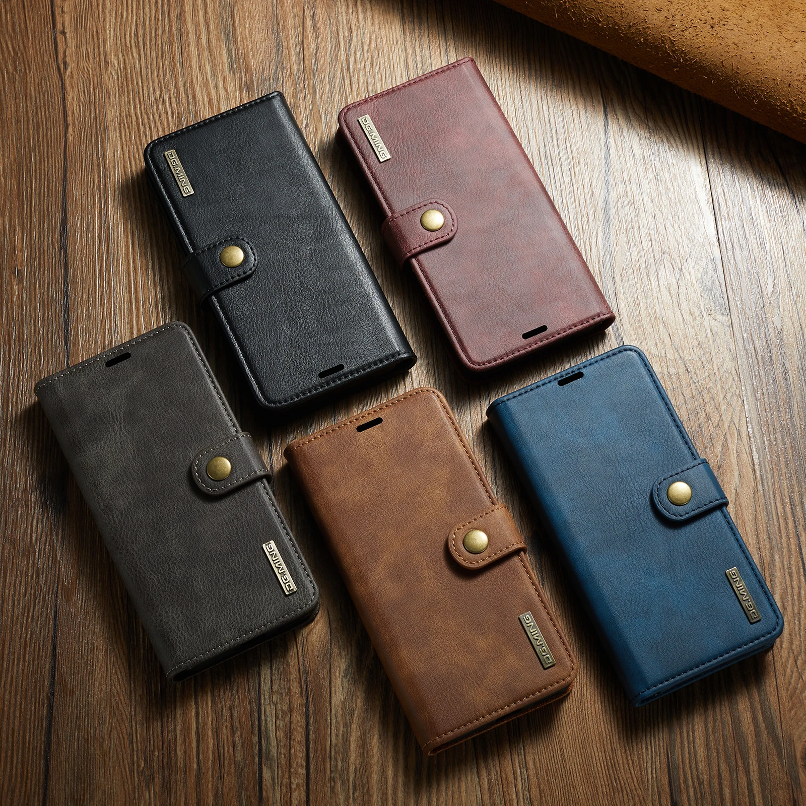Premium Detachable Magnetic Leather Wallet Phone Case with Card Slot and Protective Flip Cover