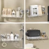 Shower Suction Cup Shelf Basket Light Glacier Pattern One Second Installation bathroom Organizer Storage Rotating to Suck Remove 6