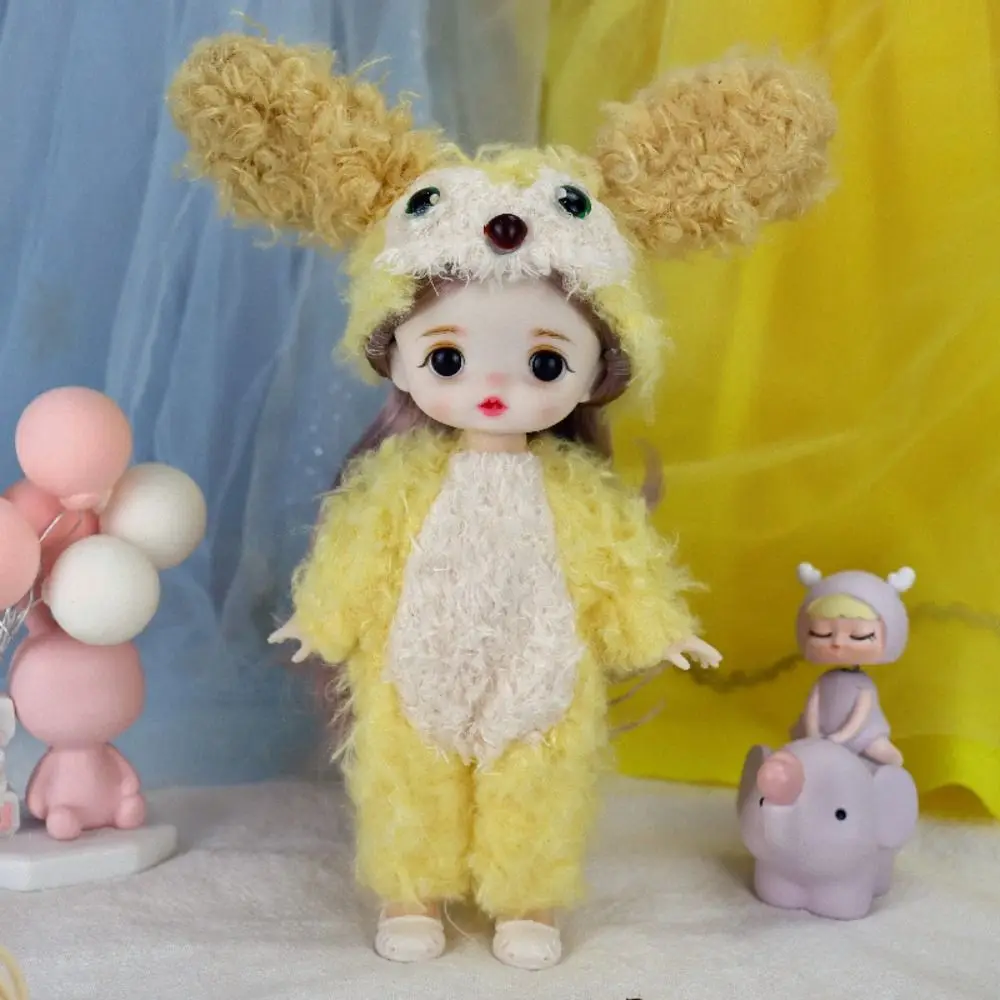 Creative Movable Joints Cute BJD Doll Lifelike Cute Mini Girl Doll Colorful 17cm Movable Joints Mini Girl Doll Party Gift