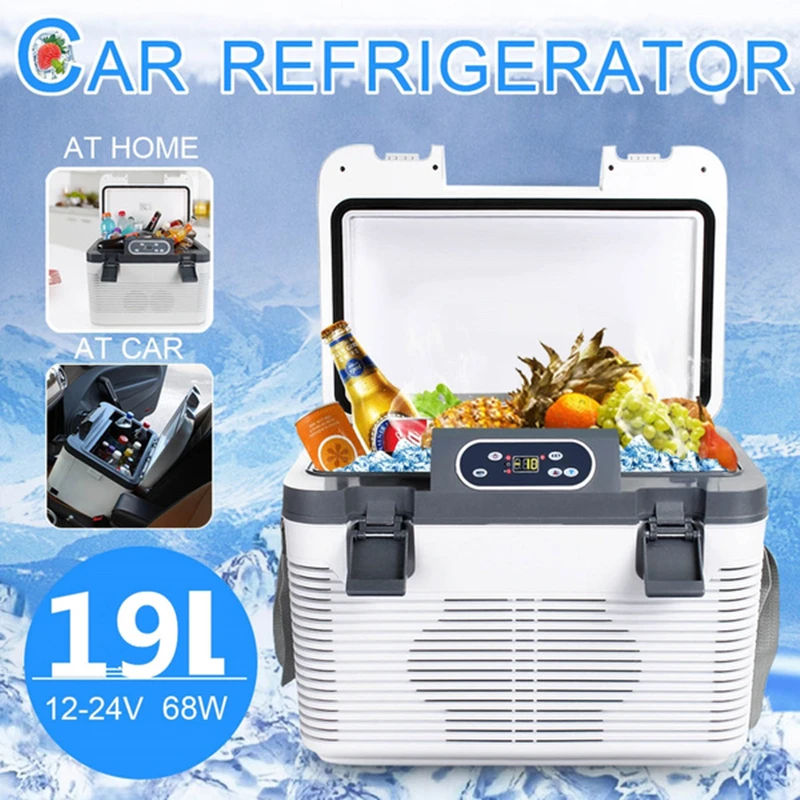 mini car refrigerator 19L Mini Car Refrigerator DC12-24V/AC220V Food Drinks Heating Fridge Icebox for Car Home Picnic Food Cooler Warmer portable mini fridge