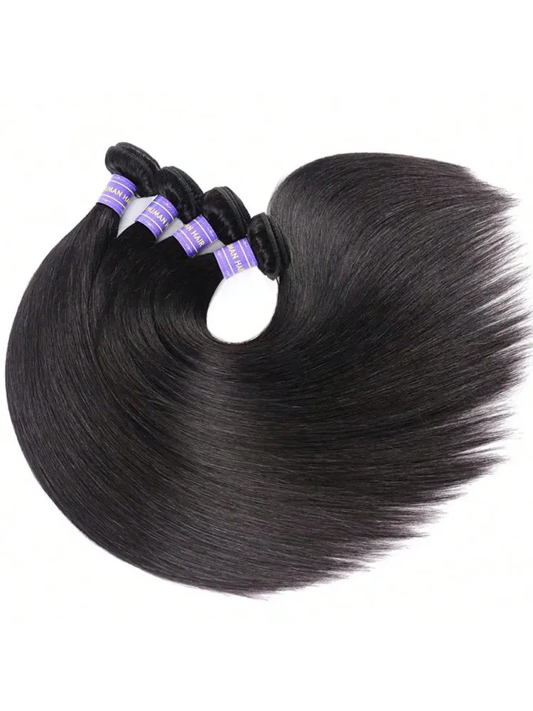 Extensions de cheveux humains naturels noirs brésiliens de 28, 30 et 40 pouces, qualité 12A, pour femmes 1