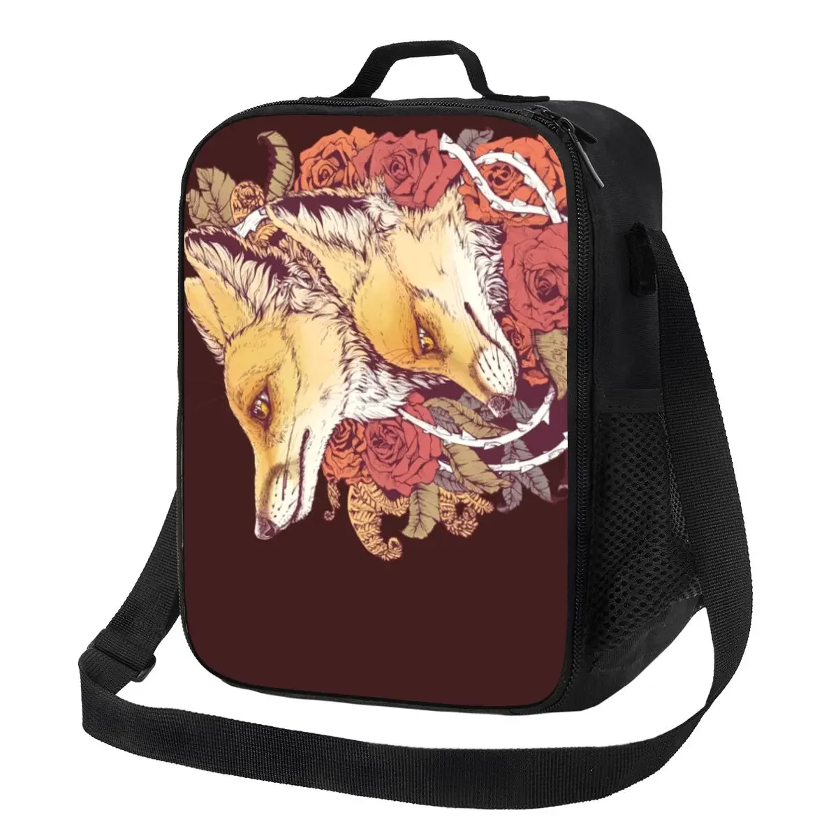 

Funny Fox Insulated Lunch Bag for Women Animal Thermal Cooler Bento Box Kids School Children