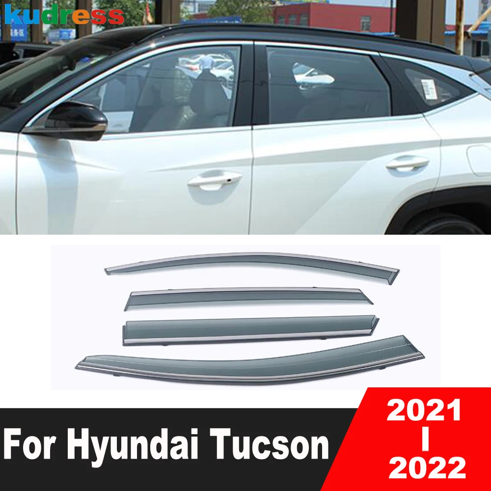 Exterior Accessories Kyoungdong Smoked Black Window Visor Rain Guards