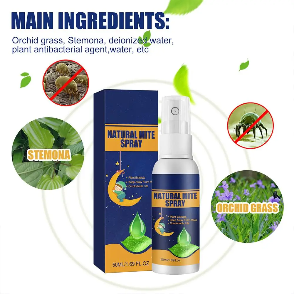 Dust Mite Killing Spray Removal Mite Indoor Clean Exterminating Bedbug Killer Removal Spray Pet Cleaner
