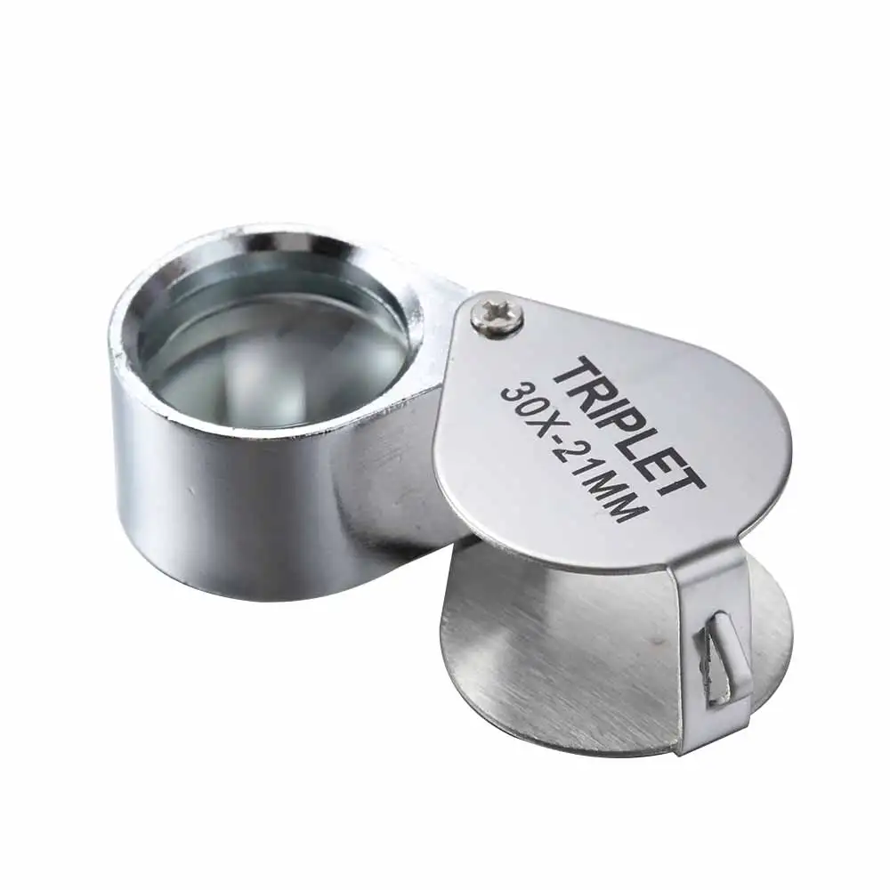 Loupe De Bijoutier Pliante 30x En Métal Doré Avec étui