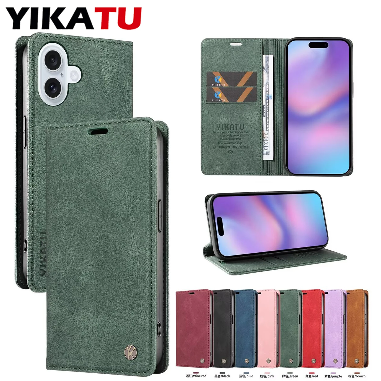 Premium Shockproof Leather Wallet Phone Case with Cardholder & Stand Feature