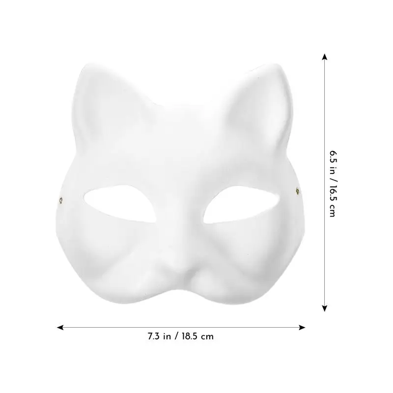 Toyvian Halloween Cat Mask, 10PCS Halloween Cat Mask White Paper Blank Hand  Painted DIY Mask, Full Face Opera Masquerade Mask